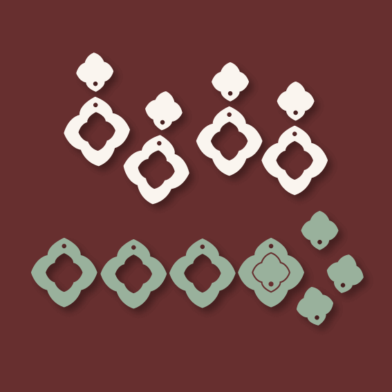 Crafty Cuts Laser Basics DUO - Tudor - 4 Pair  - Mixed Colour Set