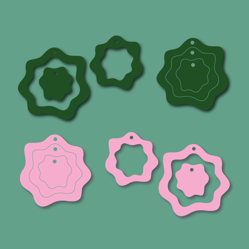 Crafty Cuts Laser Basics Trio - © Blobs - 4 Pair  - Mixed Colour Set