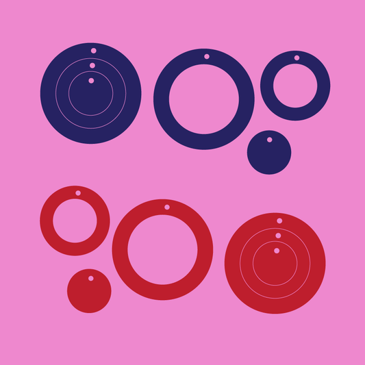 Crafty Cuts Laser Basics Trio -  Classic Hoops - 4 Pair - Mixed Colour Set