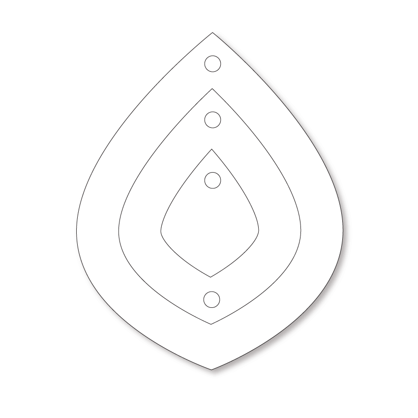 Crafty Cuts Laser Basics Trio - Classy Teardrop - 4 Pair  - Mixed Colour Set