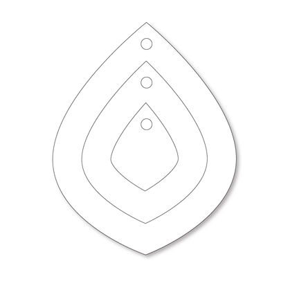 Crafty Cuts Laser Basics Trio - Classy Teardrop - 4 Pair  - Mixed Colour Set