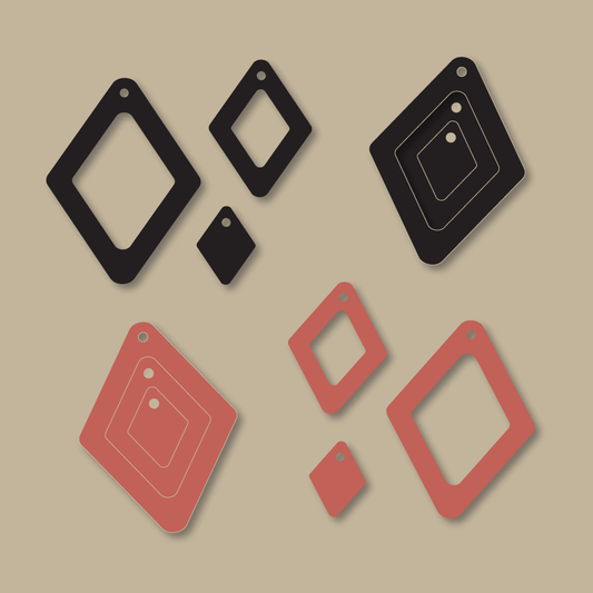 Crafty Cuts Laser Basics Trio - Diamonds - 4 Pair - Mixed Colour Set