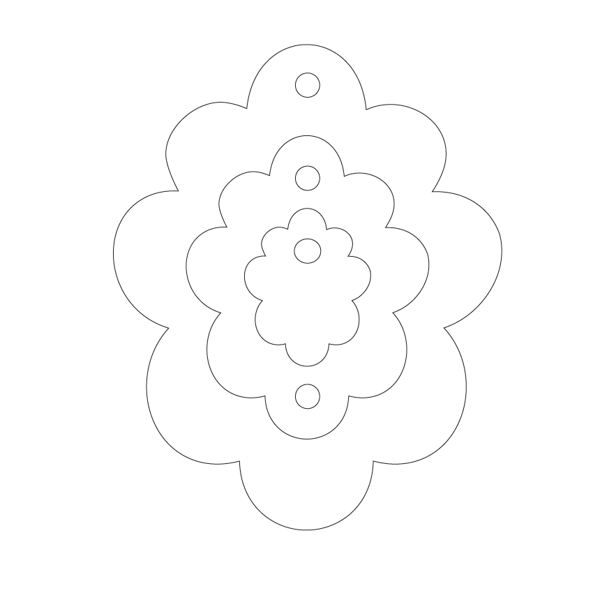 Crafty Cuts Laser Basics Trio - Fluffy Oval - 4 Pair  - Mixed Colour Set