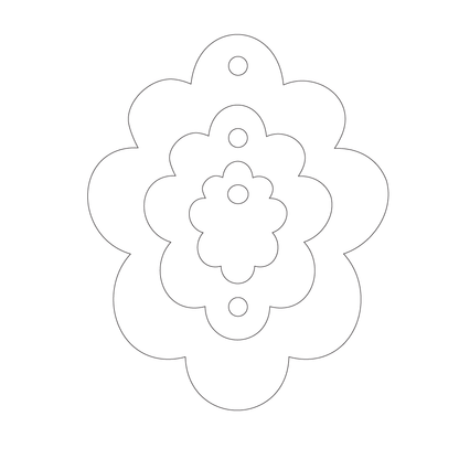 Crafty Cuts Laser Basics Trio - Fluffy Oval - 4 Pair  - Mixed Colour Set