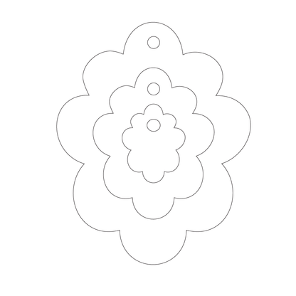 Crafty Cuts Laser Basics Trio - Fluffy Oval - 4 Pair  - Mixed Colour Set