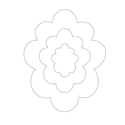 Crafty Cuts Laser Basics Trio - Fluffy Oval - 4 Pair  - Mixed Colour Set