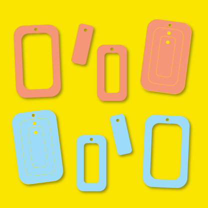 Crafty Cuts Laser Basics Trio - Rectangle - 4 Pair - Mixed Colour Set