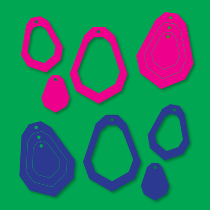 Crafty Cuts Laser Basics_twocolour Basics Trio - © Chunky Gem - 4 Pair  - Mixed Colour Set
