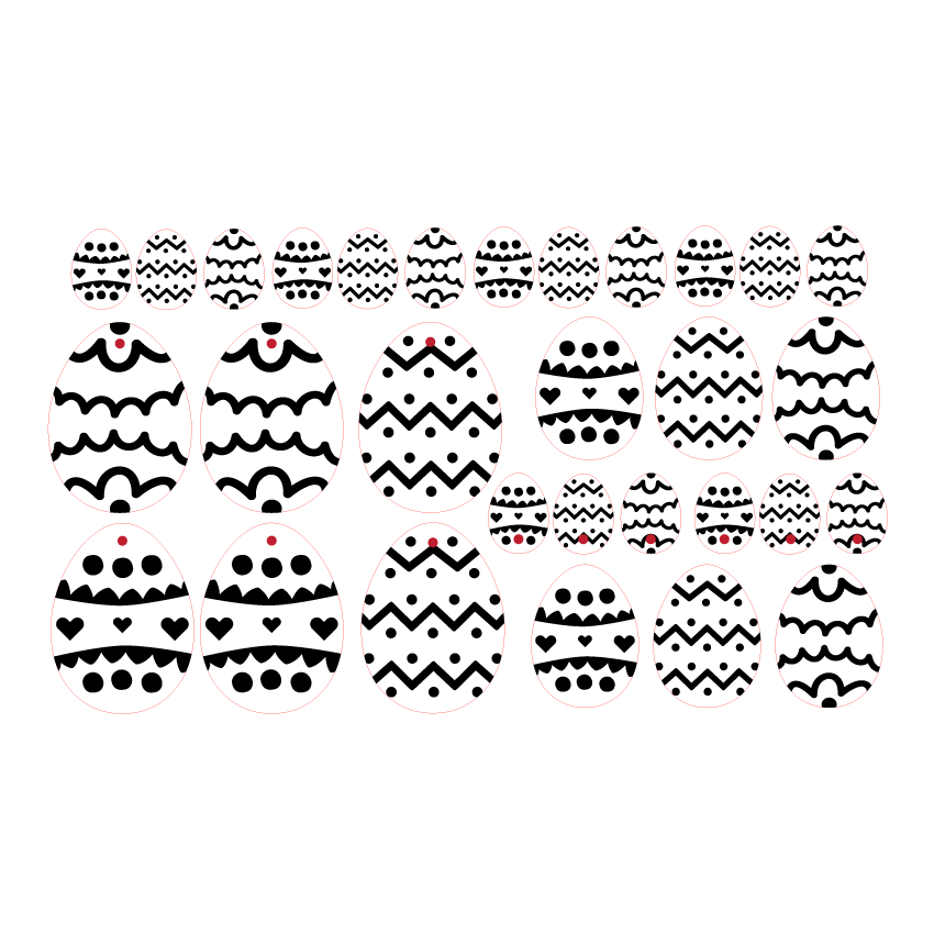 Crafty Cuts Laser Bento Set:  © Festive Easter Egg - 15 pair mixed set - Asst Sizes