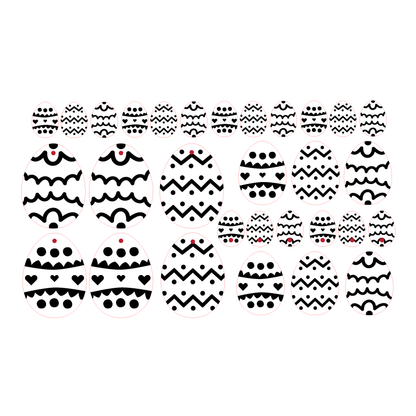 Crafty Cuts Laser Bento Set:  © Festive Easter Egg - 15 pair mixed set - Asst Sizes