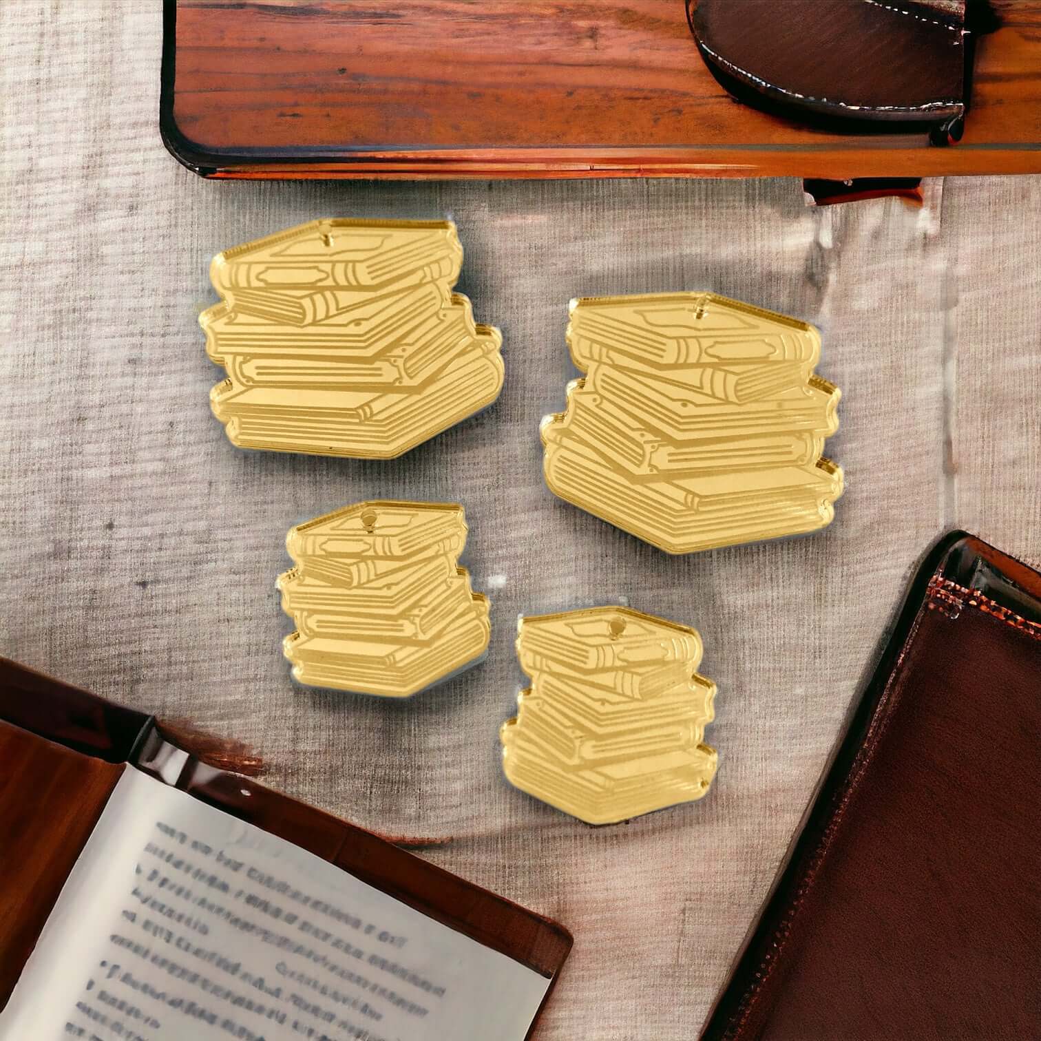 Crafty Cuts Laser Book Club Charms - 2 Sizes