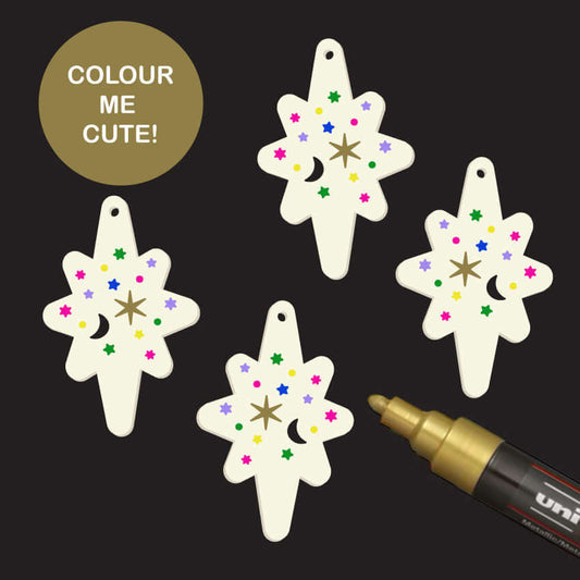 Crafty Cuts Laser © Bright Star Twinkle Etched  - 2 Pair Set