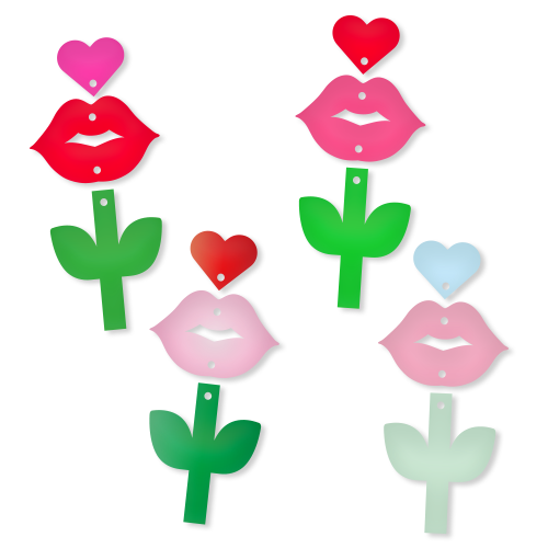 Crafty Cuts Laser  Bunch of Kisses - 2 pair Set