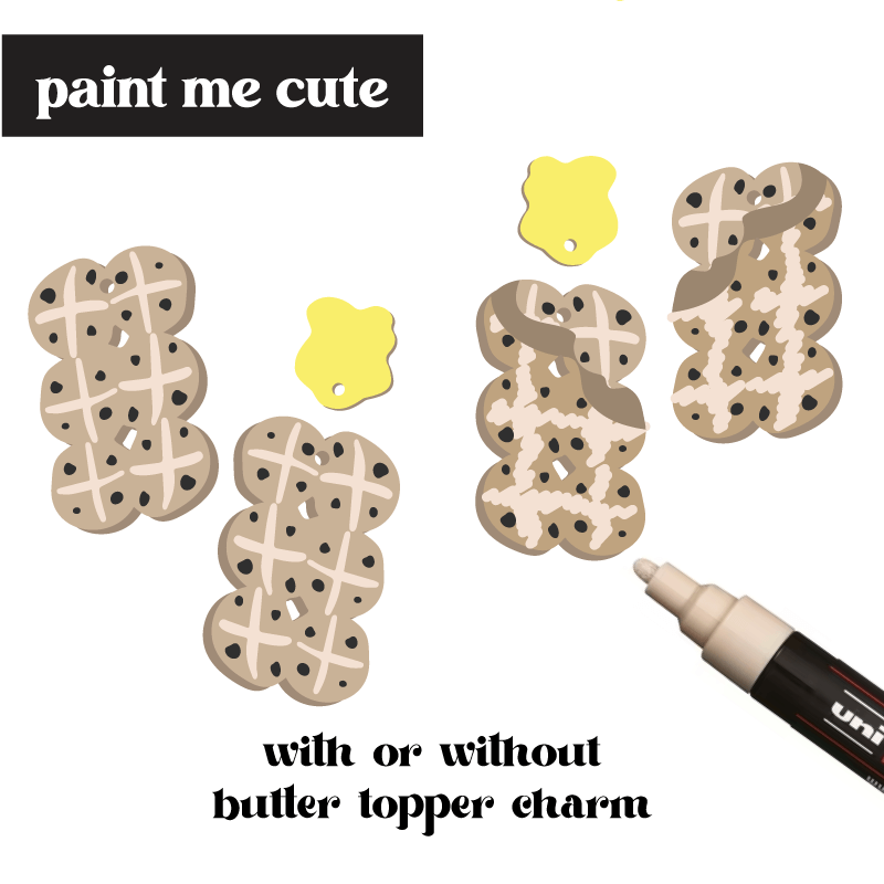 Crafty Cuts Laser Buttery Buns Charm - 3 Pair Set