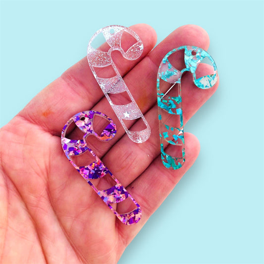 Crafty Cuts Laser Candy Cane Charms - 4 PAIRS