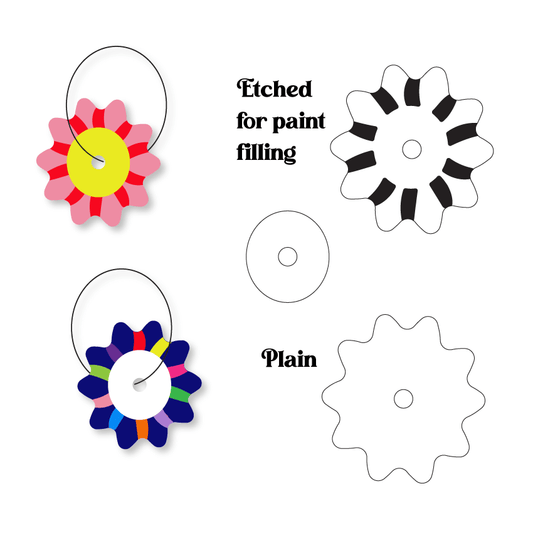 Crafty Cuts Laser ©  Candy Stripe Bloom  Stackers - 2 pair set