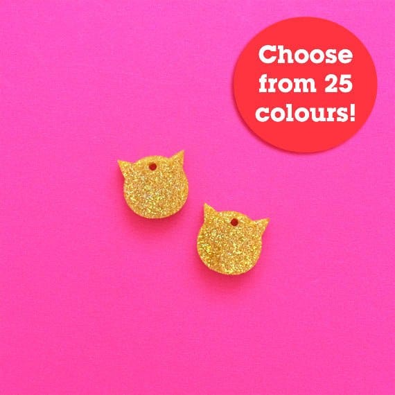 Crafty Cuts Laser Cat Face Charms - 5 Pairs
