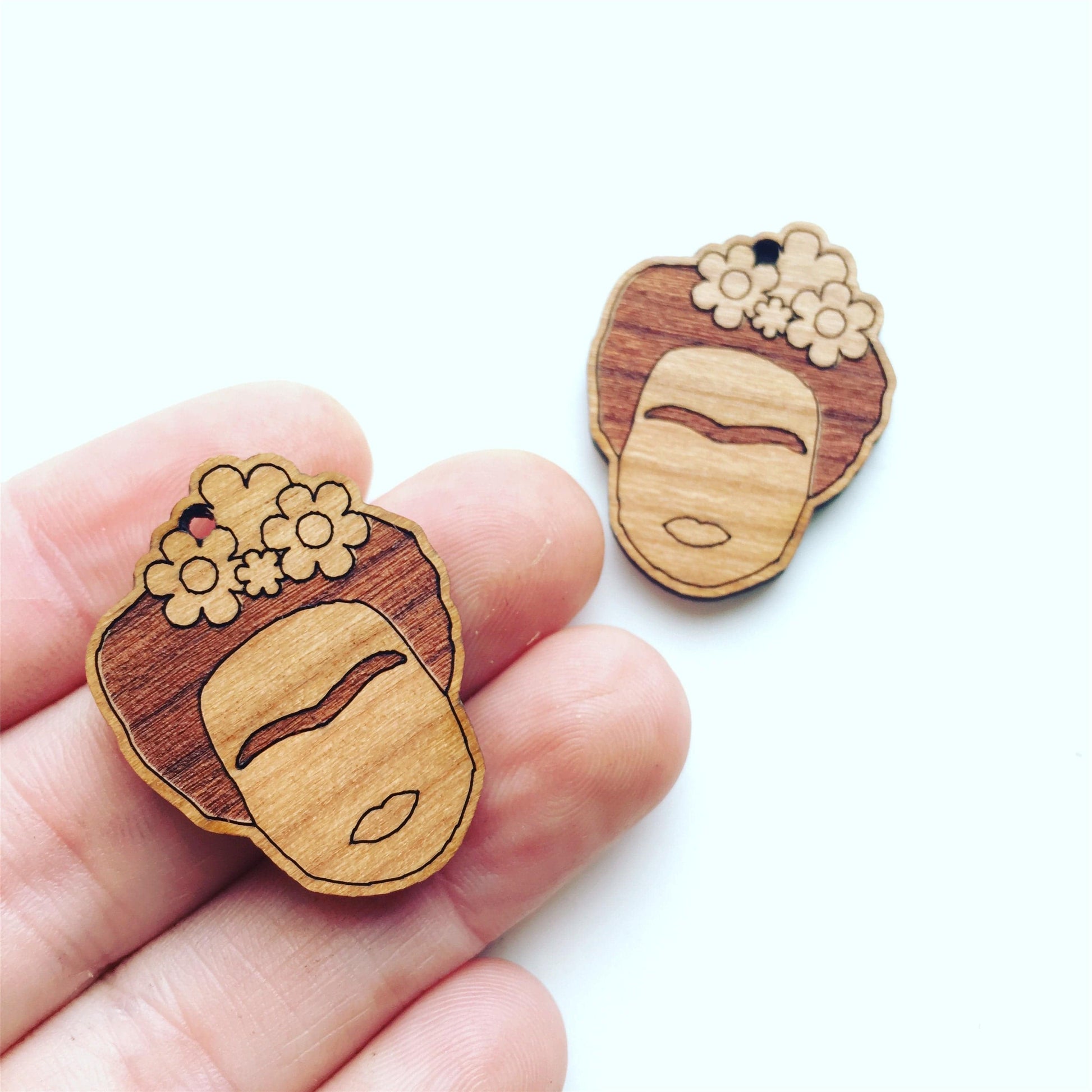 Crafty Cuts Laser © Cherrywood Frida Face Dangles  - 2 Pairs