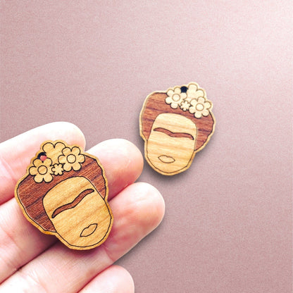 Crafty Cuts Laser © Cherrywood Frida Face Dangles  - 2 Pairs