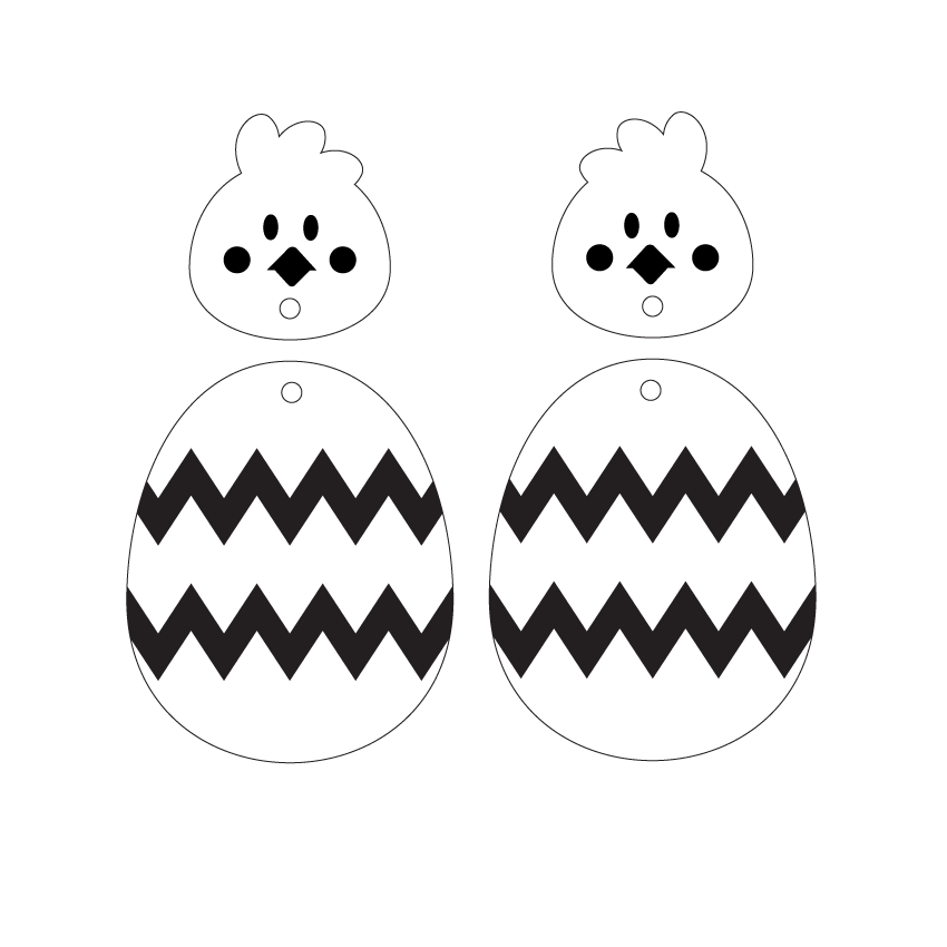 Crafty Cuts Laser Chicken and Egg Combo Duo - 2 Pair Set