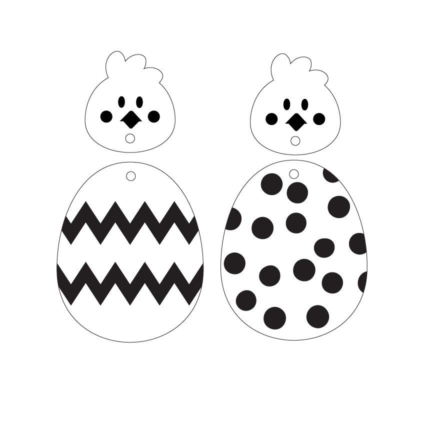 Crafty Cuts Laser Chicken and Egg Combo Duo - 2 Pair Set
