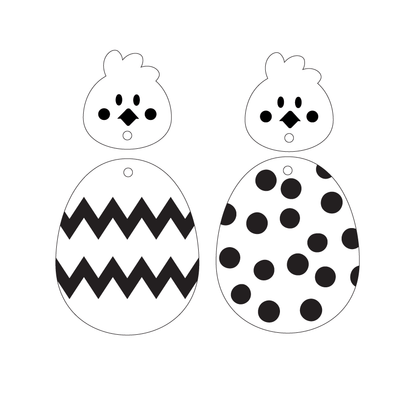 Crafty Cuts Laser Chicken and Egg Combo Duo - 2 Pair Set