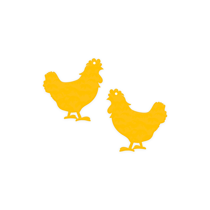 Crafty Cuts Laser Chook Cabochons - 2 Pair