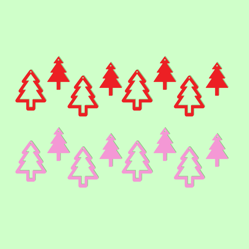 Crafty Cuts Laser Christmas Forest Duo - Mixed Colour Set