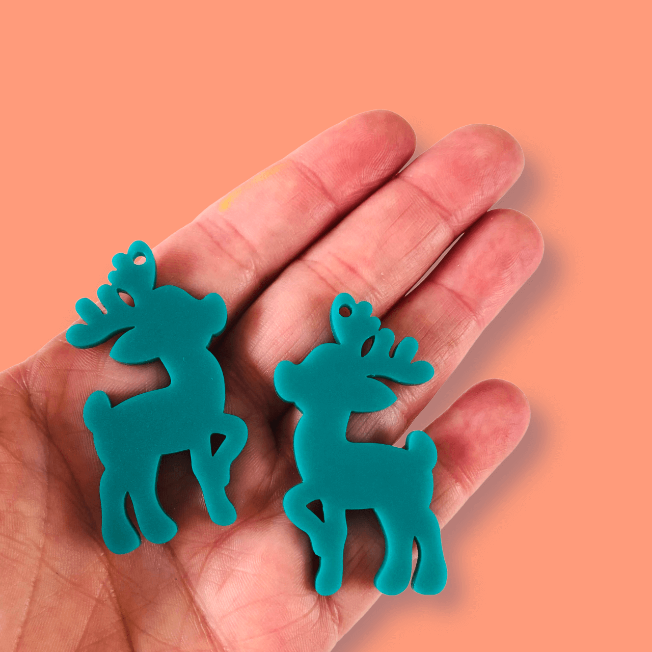 Crafty Cuts Laser CHRISTMAS:  © Jolly Reindeer Charms - 5 Pairs