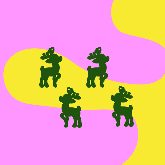 Crafty Cuts Laser CHRISTMAS:  © Jolly Reindeer Charms - 5 Pairs