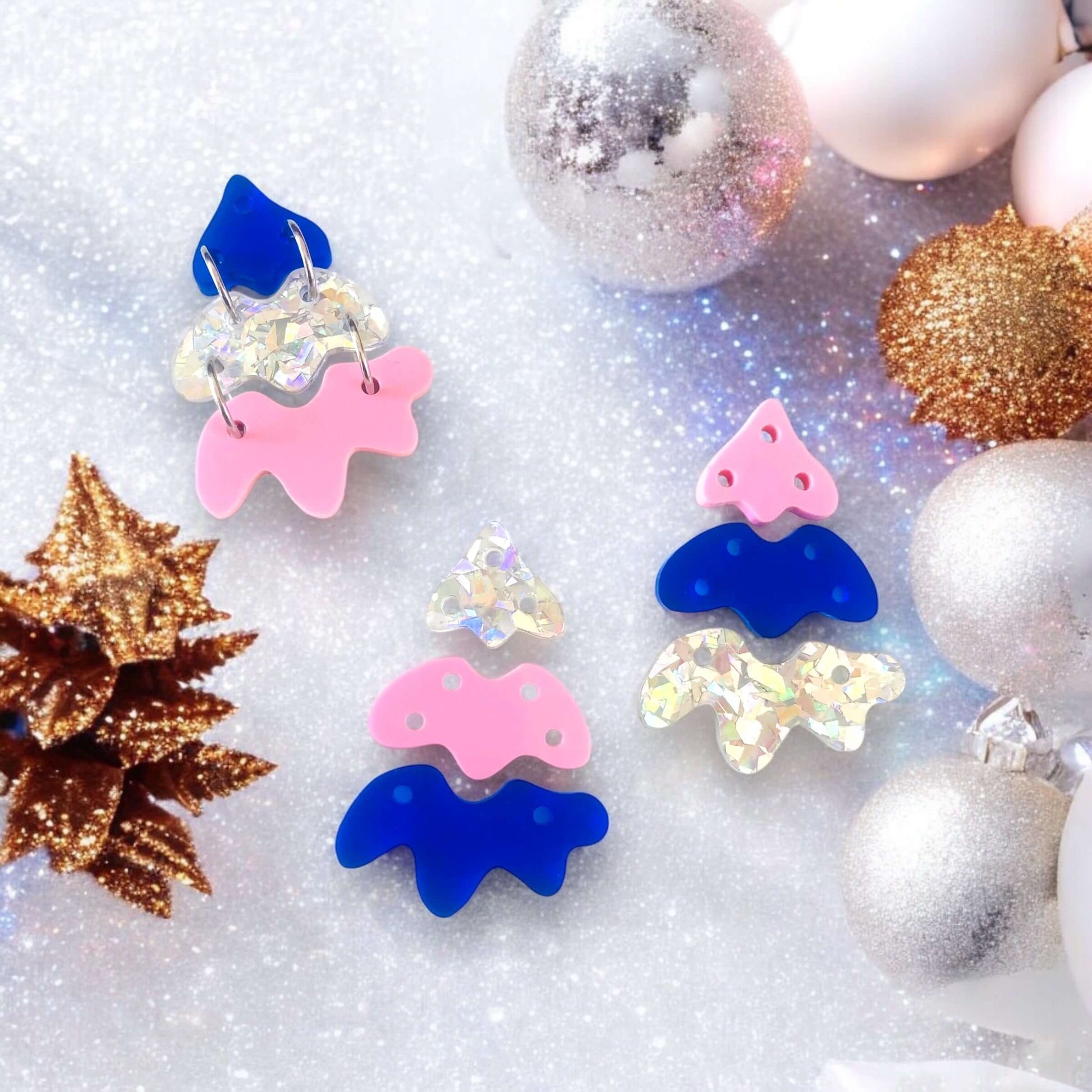 Crafty Cuts Laser Christmas Triple Link Tree - 3 Pair Set