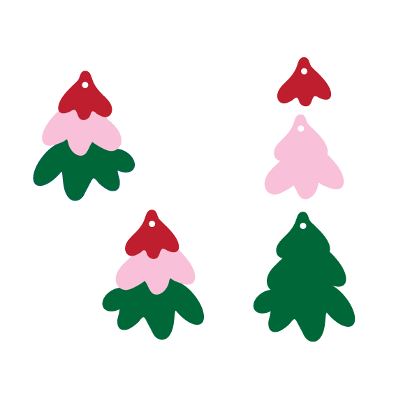 Crafty Cuts Laser Christmas  Triple Tree Stacker  - 3 Pair Set