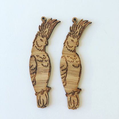 Crafty Cuts Laser © Cockatoo Duo - Bamboo -TWO PAIR