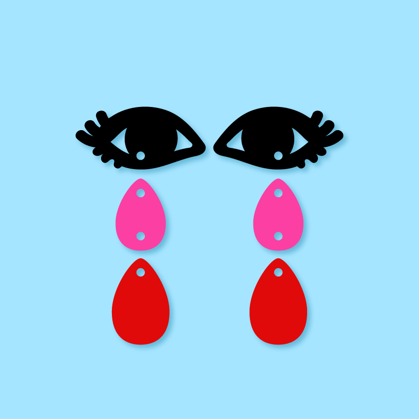 Crafty Cuts Laser Cry Baby Totem - 3 Pair Set