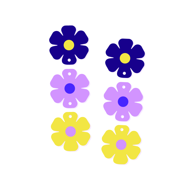 Crafty Cuts Laser Cutie Bloom Dotted Totem - 3 Pair Set