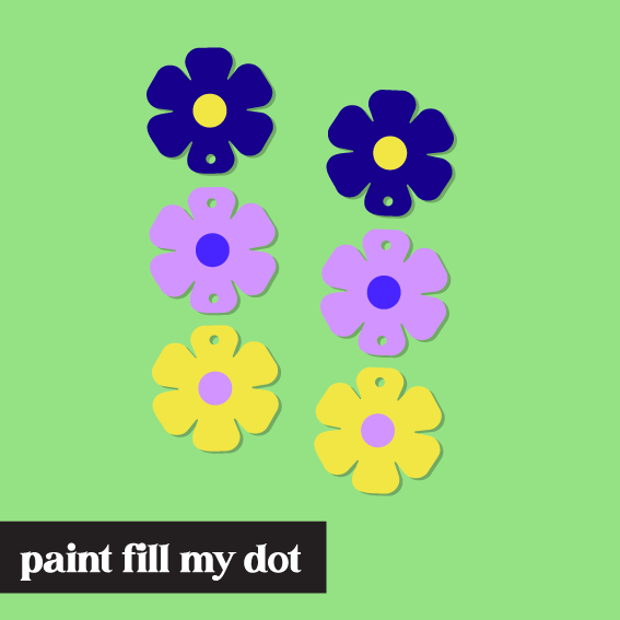 Crafty Cuts Laser Cutie Bloom Dotted Totem - 3 Pair Set