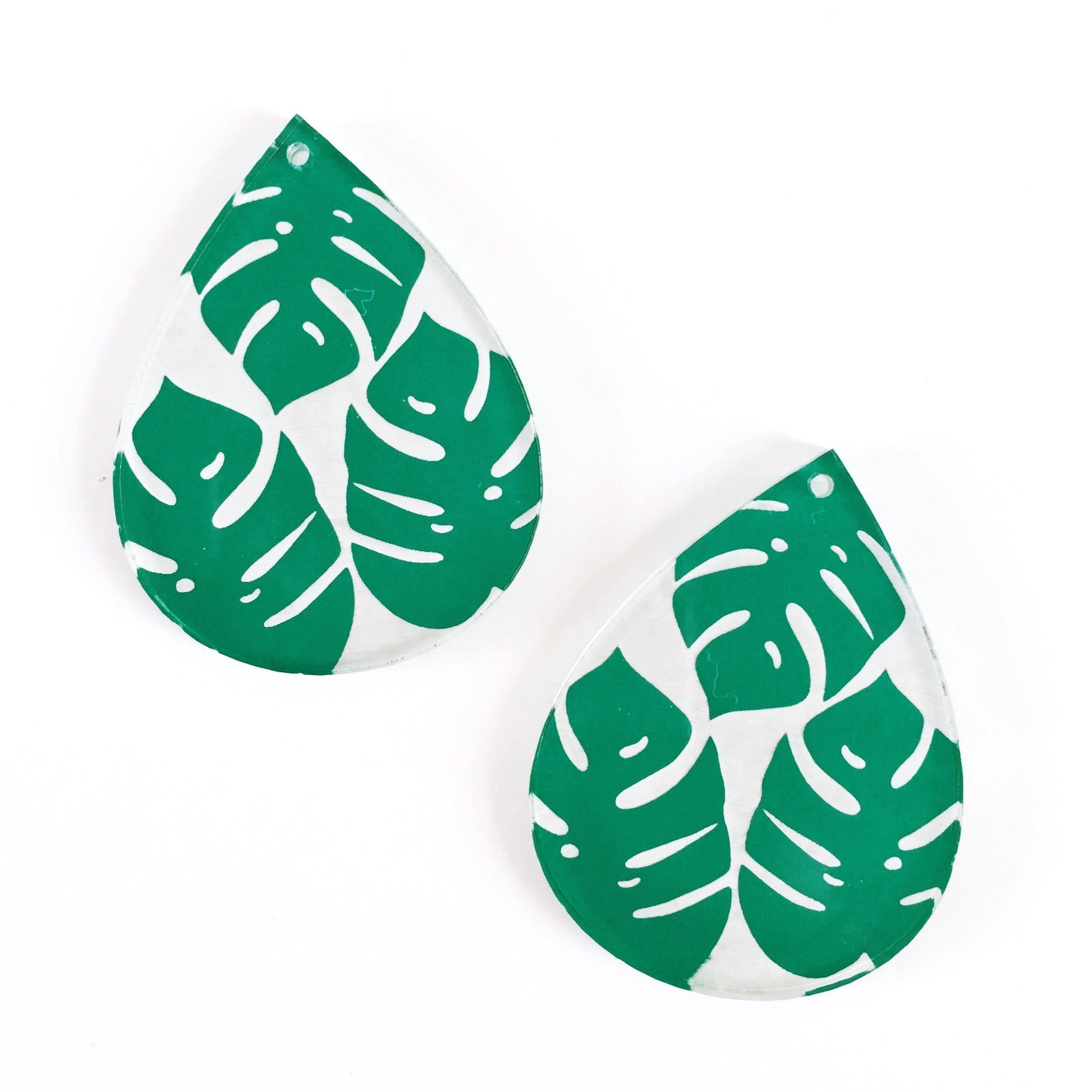 Crafty Cuts Laser Deluxe_ etched Tropical Deluxe: 2 pairs 40mm Teardrops - 4 Designs