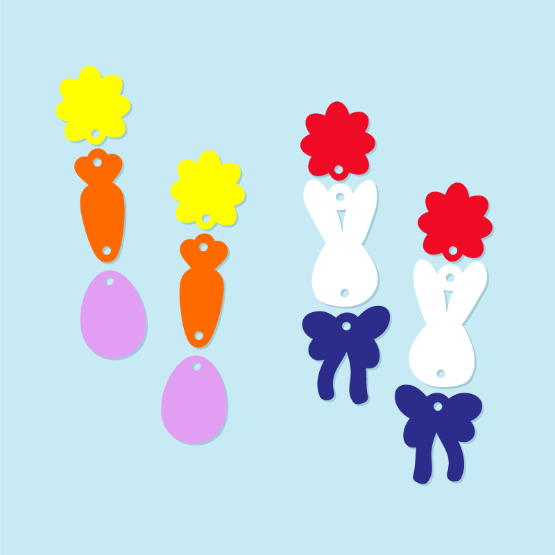 Crafty Cuts Laser Easter Totems - 2 styles - 3 Pair Set