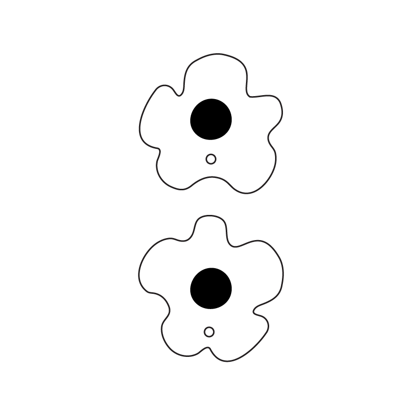 Crafty Cuts Laser © Etched Double Poppy Heads -  2 Pair set