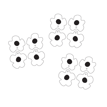 Crafty Cuts Laser © Etched Double Poppy Heads -  2 Pair set