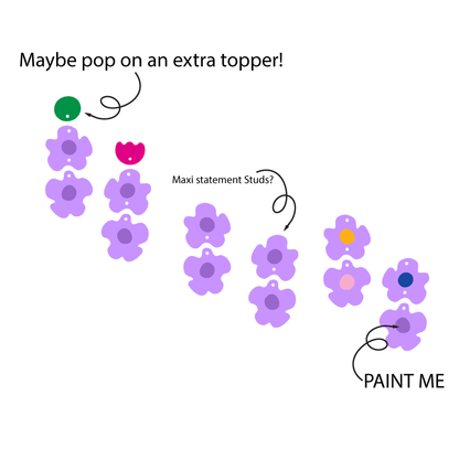 Crafty Cuts Laser © Etched Double Poppy Heads -  2 Pair set