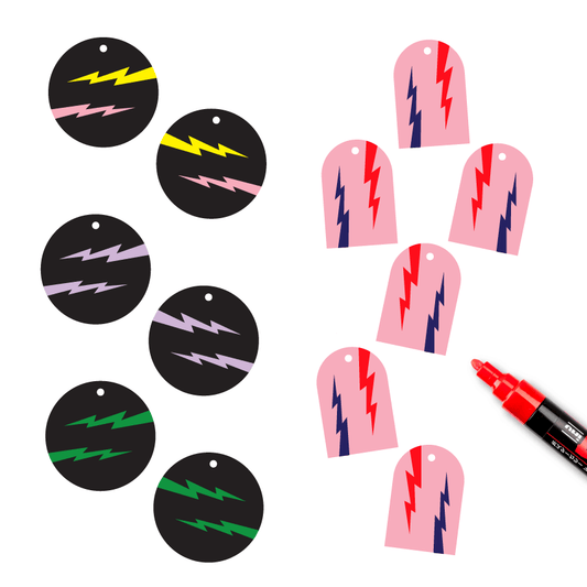 Crafty Cuts Laser Etched Electro Charms - 2 pair Set