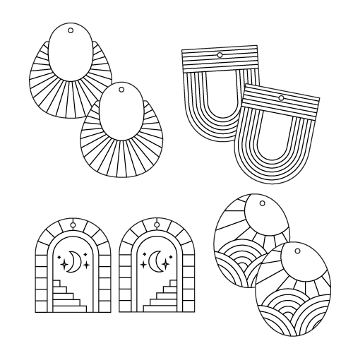 Crafty Cuts Laser © Etched Fine Lines - 4 designs