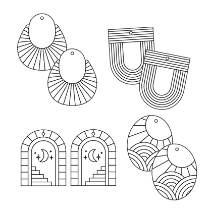 Crafty Cuts Laser © Etched Fine Lines - 4 designs