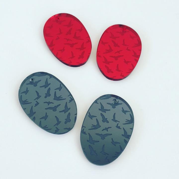 Crafty Cuts Laser © Etched Flock Charms -TWO Pairs