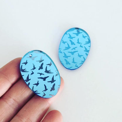 Crafty Cuts Laser © Etched Flock Charms -TWO Pairs