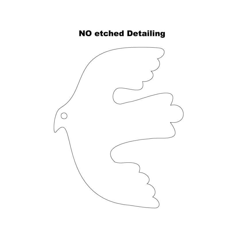 Crafty Cuts Laser ©  Etched Modern Dove - Two Sizes