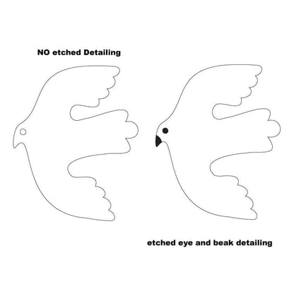 Crafty Cuts Laser ©  Etched Modern Dove - Two Sizes