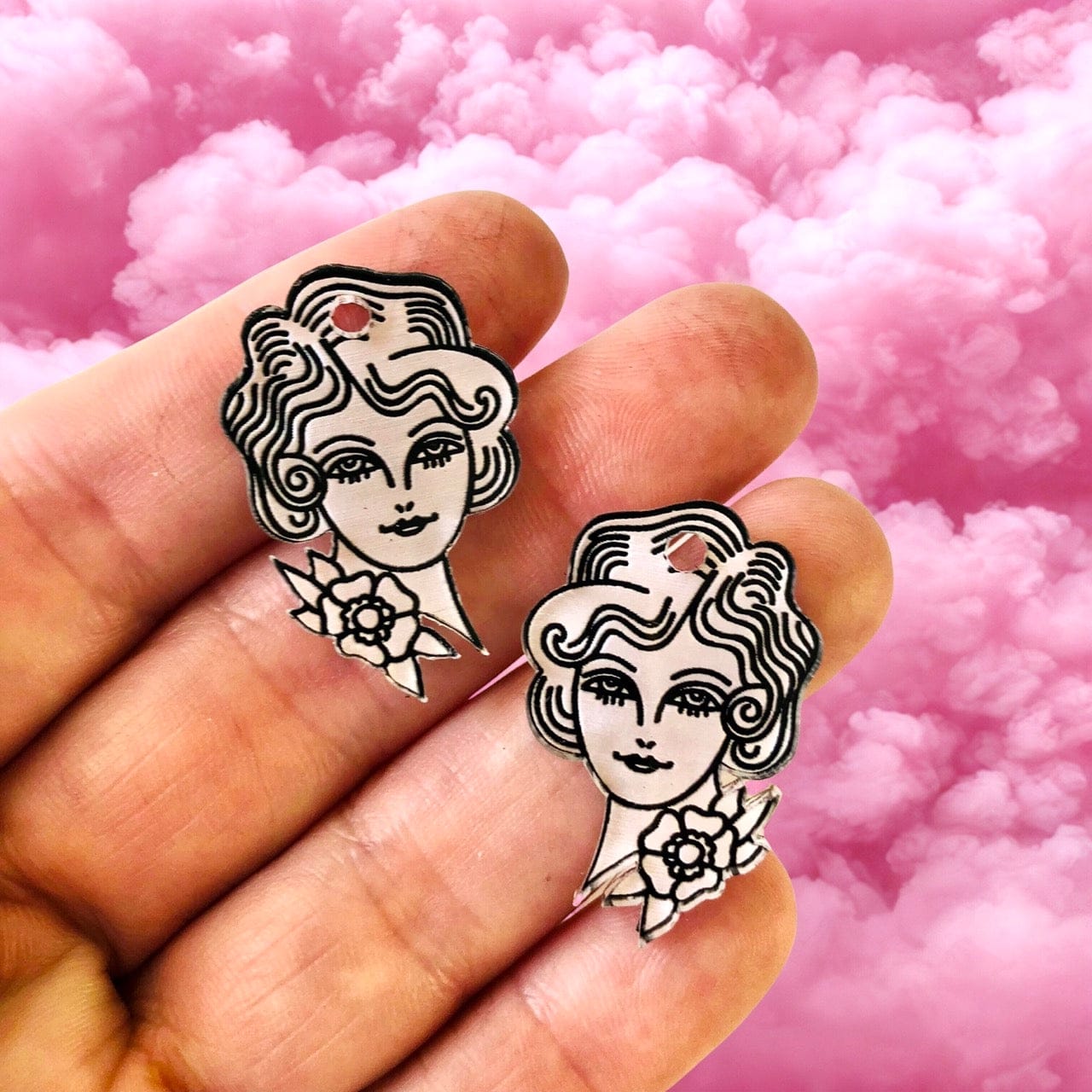 Crafty Cuts Laser Fancy Lady Huggie Charms - 2 designs