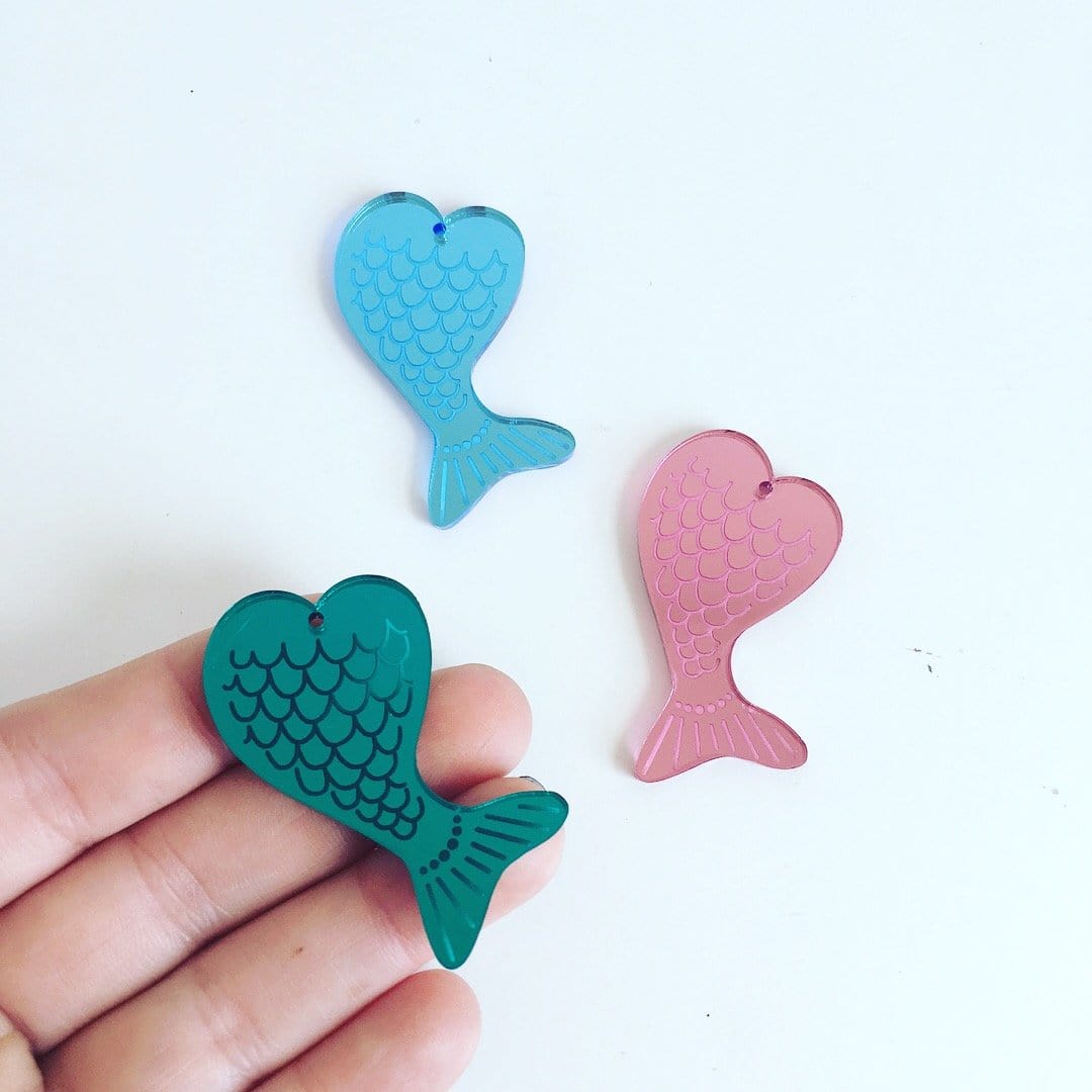 Crafty Cuts Laser © Fantasia - Mer-mazing Tails  Charms - 4 pairs